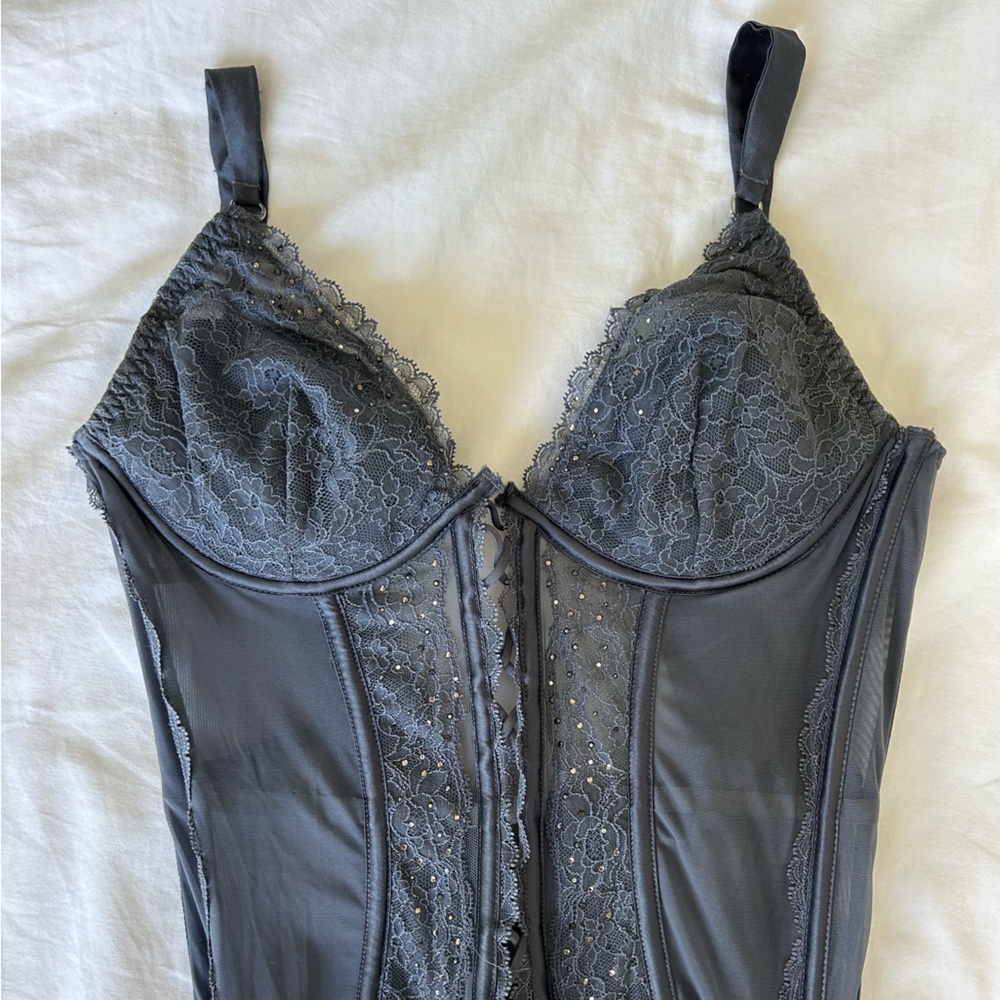 NWOT gray/blue Victoria’s Secret corset